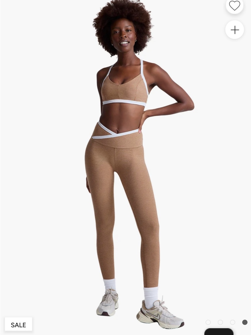 Beyond Yoga Beige Bra and Leggings Size M Set
